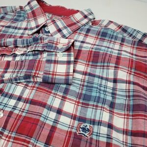 Cinch Plaid Shirt Adult Mens 2XL‎ XXL Red Classic Plaid Button Up Western Cowboy